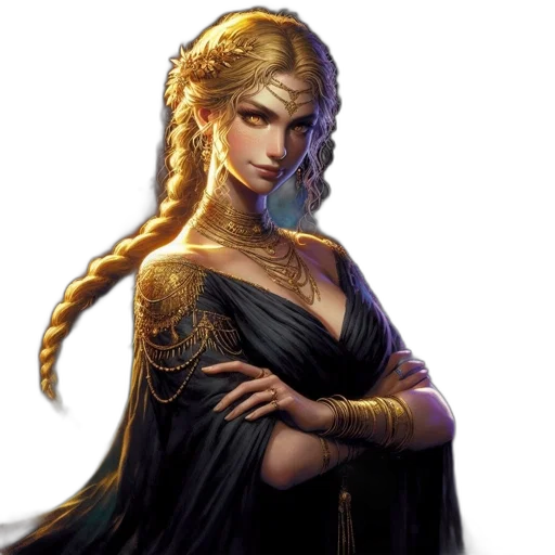 dress, staff, dragon, crown transparent PNG cut-out