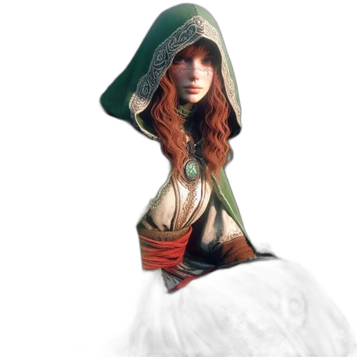 dress, hat, jacket, fantasy art transparent PNG cut-out