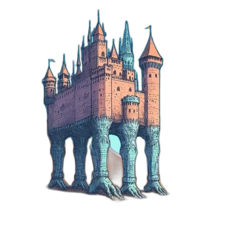 crown, building, staff, dragon transparent PNG cut-out