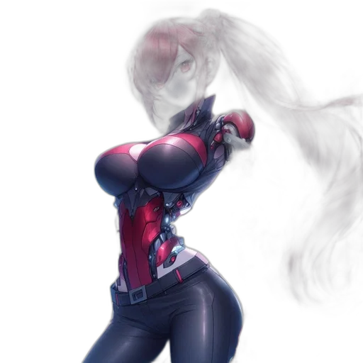 robot, jacket, weapon, hair transparent PNG cut-out
