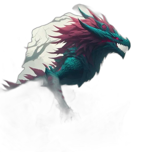 dragon, creature, animal, staff transparent PNG cut-out
