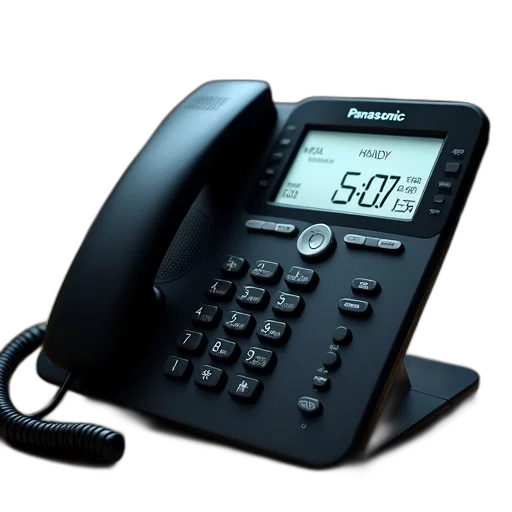black, panasonic, corded, phone transparent PNG cut-out