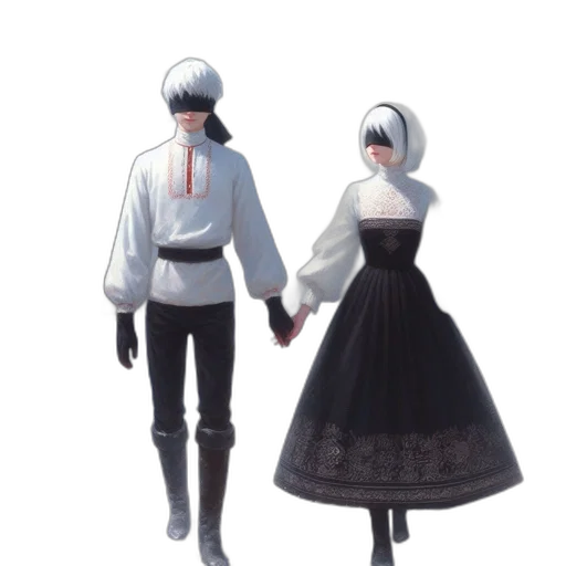dress, jacket, robot, sword transparent PNG cut-out
