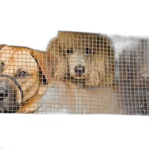 three, dogs, peeking, out transparent PNG cut-out