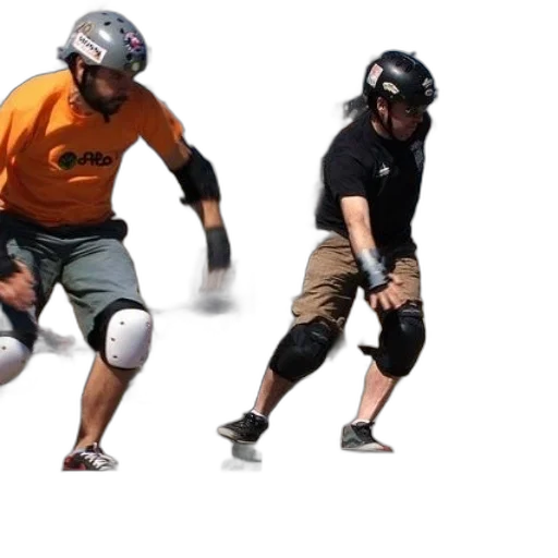 shoes, two, skateboarders, wearing transparent PNG cut-out
