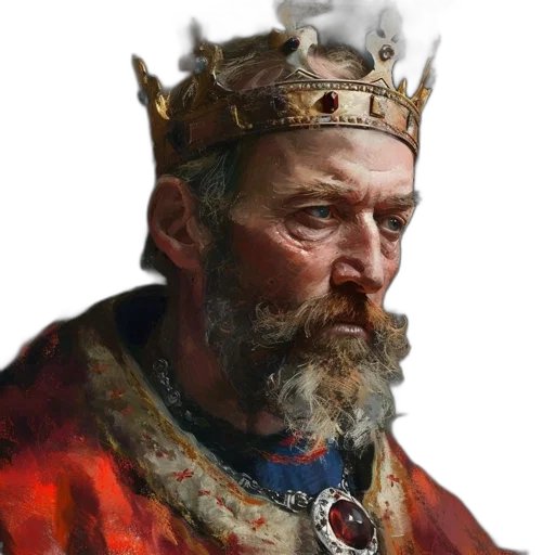 crown, face, sword, photorealistic transparent PNG cut-out