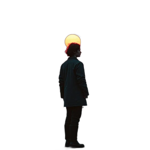 jacket, hat, umbrella, staff transparent PNG cut-out