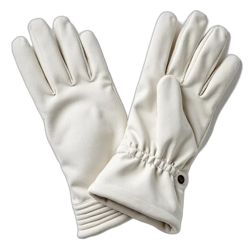 pair, white, textured, gloves transparent PNG cut-out
