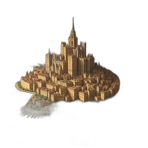 crown, building, jewelry, 3d render transparent PNG cut-out
