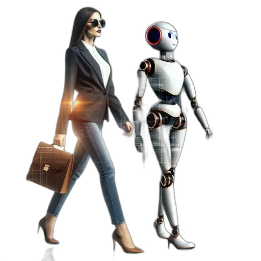 robot, concept art, 3d render, cyberpunk transparent PNG cut-out