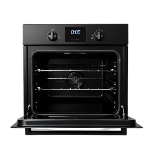 modern, black, oven, digital transparent PNG cut-out