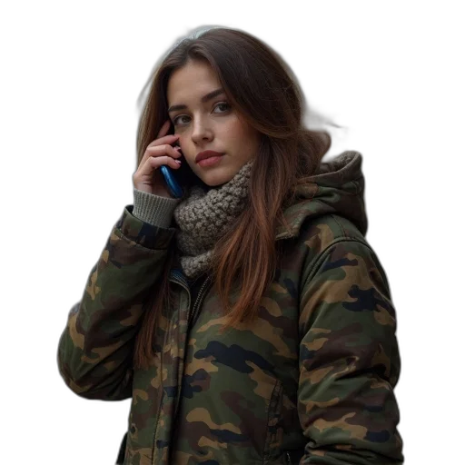 jacket, face, hat, staff transparent PNG cut-out