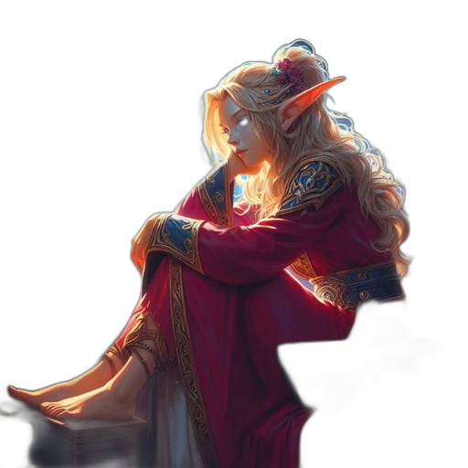 dragon, dress, staff, crown transparent PNG cut-out