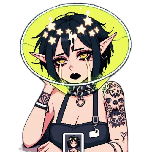 staff, jewelry, mask, pixel art transparent PNG cut-out
