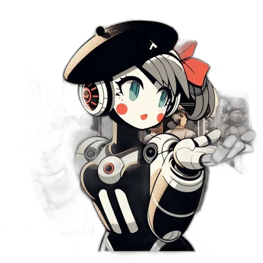 robot, staff, weapon, jacket transparent PNG cut-out