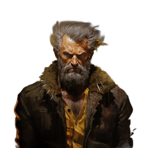 jacket, face, mask, staff transparent PNG cut-out