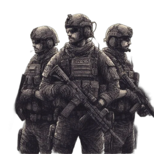 weapon, jacket, staff, mask transparent PNG cut-out