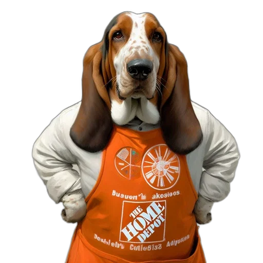 staff, jacket, basset, hound transparent PNG cut-out