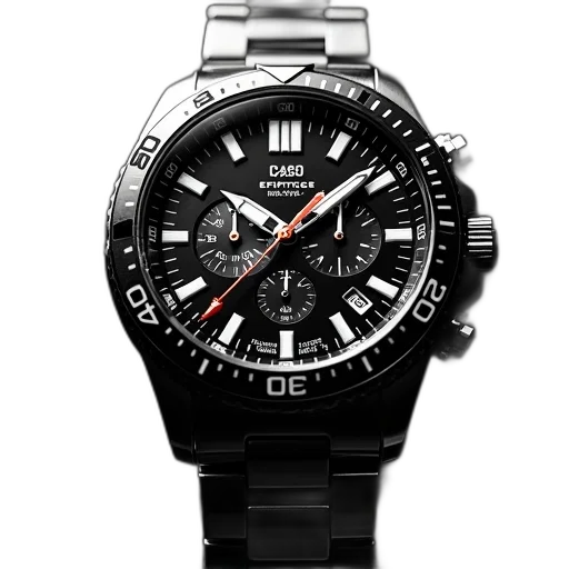 casio, edifice, watch, stainless transparent PNG cut-out