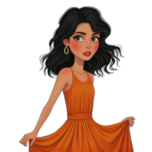 dress, jewelry, cartoon, fantasy art transparent PNG cut-out