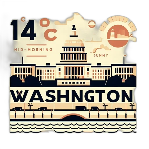 illustrated, view, washington, features transparent PNG cut-out