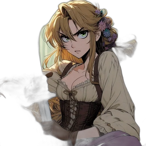 dress, staff, crown, weapon transparent PNG cut-out