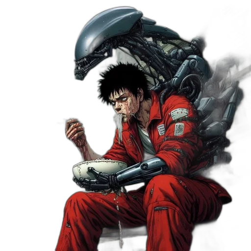 jacket, robot, comic book art, concept art transparent PNG cut-out
