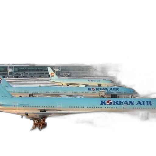 korean, air, planes, parked transparent PNG cut-out