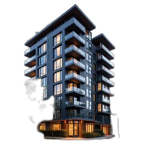 building, 3d render, photorealistic, concept art transparent PNG cut-out