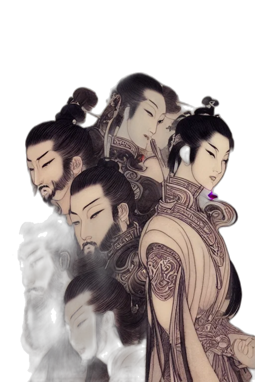 mask, fantasy art, concept art, watercolor transparent PNG cut-out