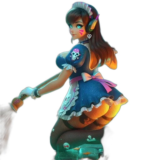dress, staff, robot, weapon transparent PNG cut-out