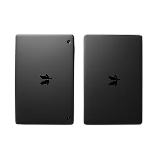 3d render, two, identical, black transparent PNG cut-out