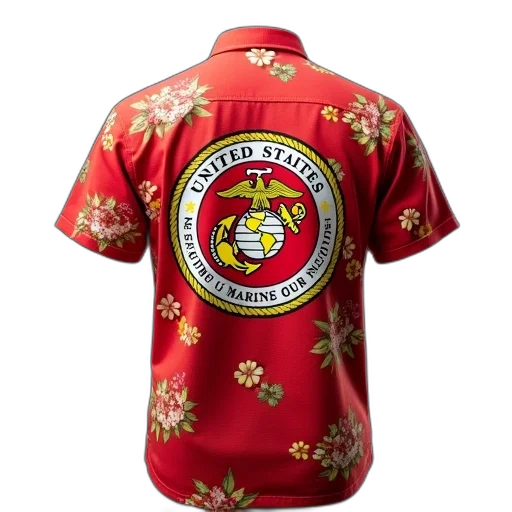 red, hawaiian, shirt, floral transparent PNG cut-out