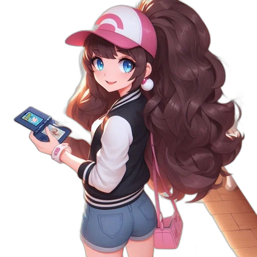 hair, hat, staff, jacket transparent PNG cut-out