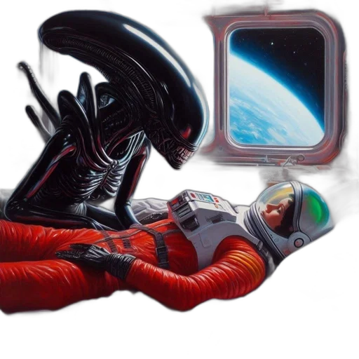 creature, robot, concept art, outer space transparent PNG cut-out