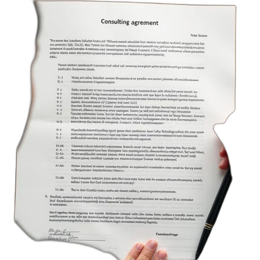 consulting, agreement, document, has transparent PNG cut-out