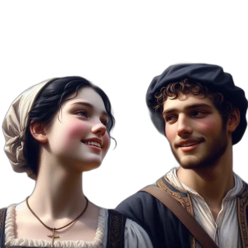 face, crown, oil painting, photorealistic transparent PNG cut-out