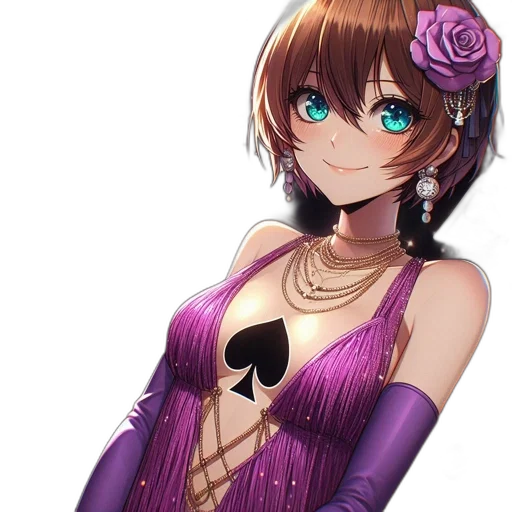 dress, jewelry, flower, staff transparent PNG cut-out