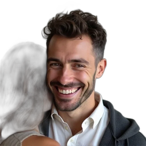 face, staff, jacket, hair transparent PNG cut-out