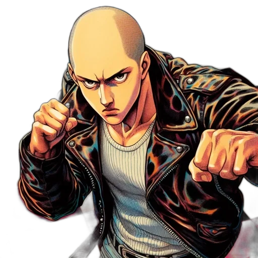 jacket, weapon, face, comic book art transparent PNG cut-out