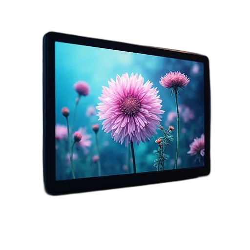 flower, 3d render, lcd, touch transparent PNG cut-out