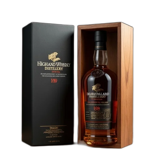 box, highland, whisky, distillery transparent PNG cut-out