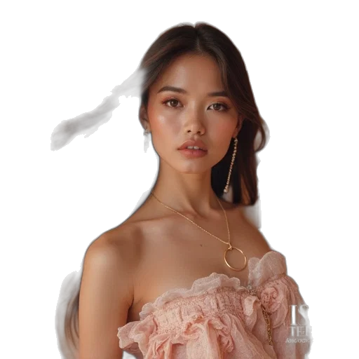 dress, jewelry, face, hair transparent PNG cut-out