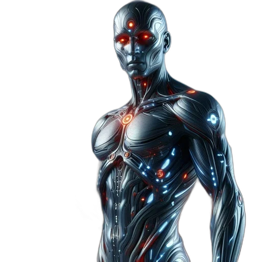 robot, concept art, cyberpunk, comic book art transparent PNG cut-out