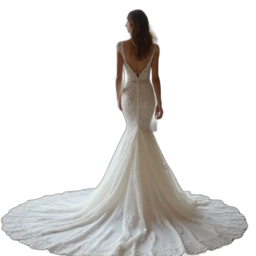 dress, mermaid, style, wedding transparent PNG cut-out