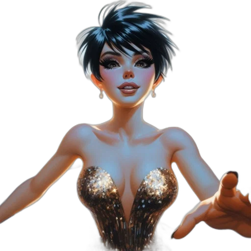 dress, concept art, comic book art, fantasy art transparent PNG cut-out