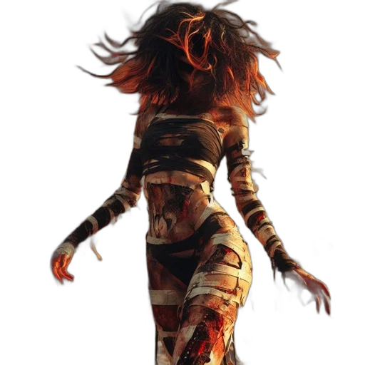 dress, hair, creature, jacket transparent PNG cut-out