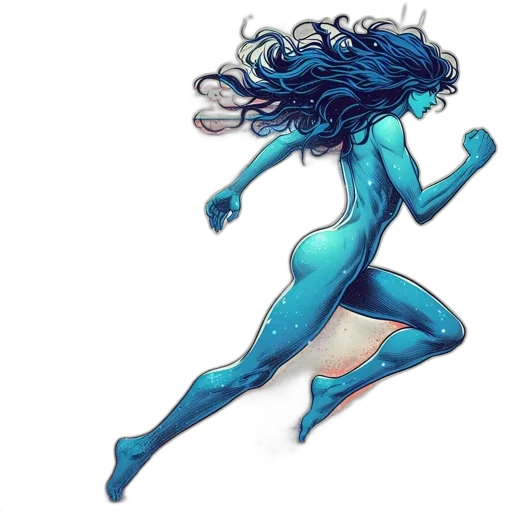 hair, creature, dress, comic book art transparent PNG cut-out