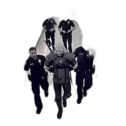 staff, jacket, weapon, mask transparent PNG cut-out