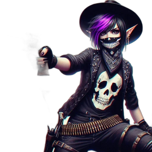 weapon, staff, jacket, mask transparent PNG cut-out